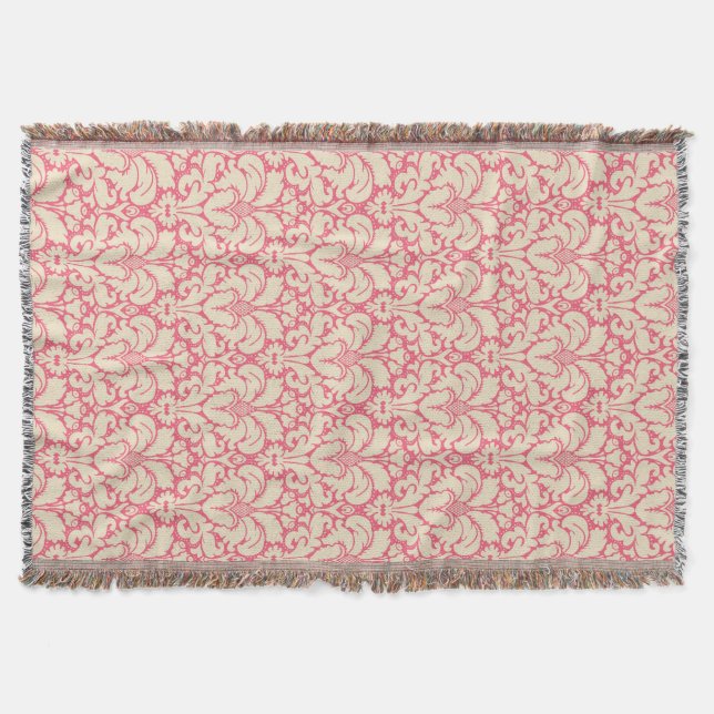 Baroque style damask background 2 throw blanket (Front)