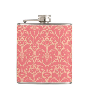 Baroque style damask background hip flask