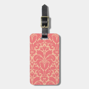 Baroque style damask background luggage tag