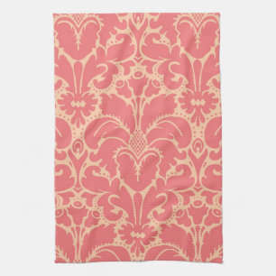 Baroque style damask background tea towel