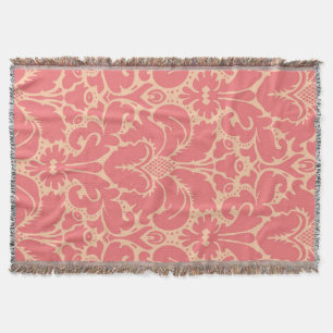 Baroque style damask background throw blanket