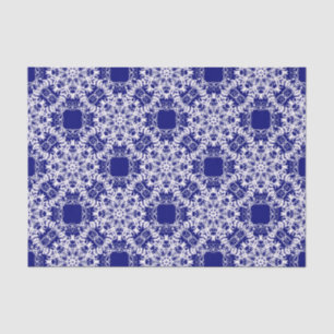 baroque style floral  blue pattern tissue paper