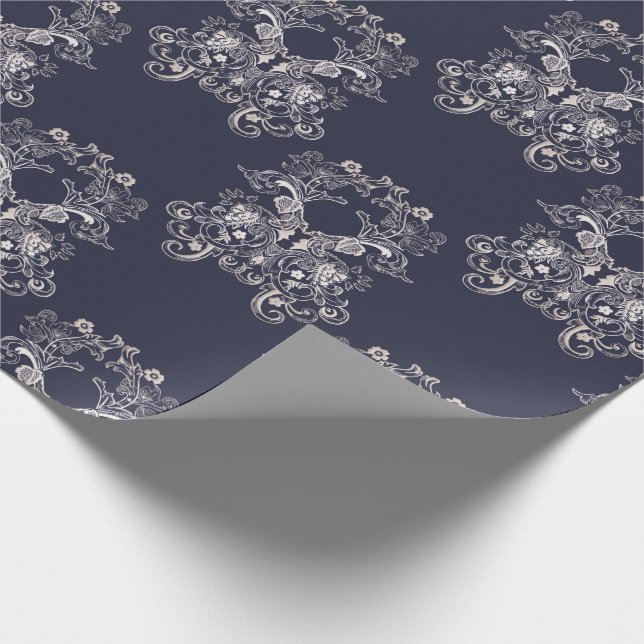 Baroque Style Floral Retro Wrapping Paper (Corner)