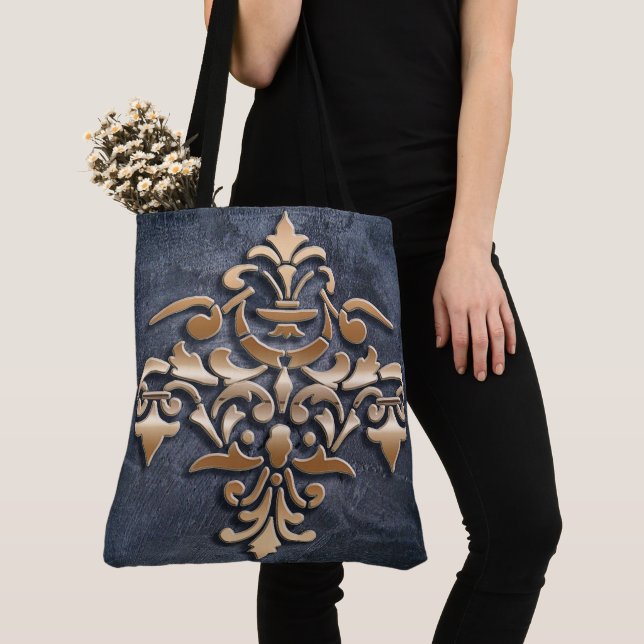 Baroque style golden element. tote bag (Close Up)