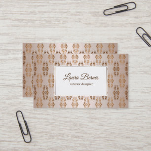 Baroque style gradient beige pattern. business card