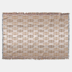 Baroque style gradient beige pattern. throw blanket