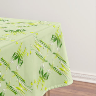 Baroque style lime green pattern tablecloth