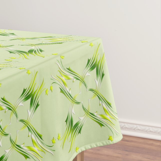 Baroque style lime green  pattern tablecloth (In Situ)