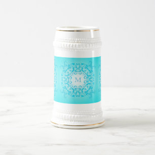 Baroque style turquoise gradient texture. beer stein