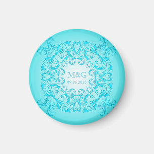 Baroque style turquoise gradient texture. magnet