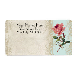 Baroque Style Vintage Rose Aqua n Cream Lace