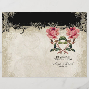 Baroque Style Vintage Rose Black n Cream Lace