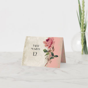 Baroque Style Vintage Rose Salmon n Cream Lace Card
