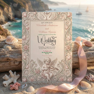 Baroque Swan & Cherub Wedding Invitation. Invitation