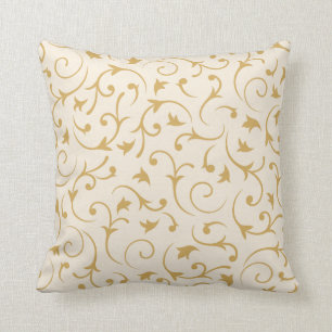 Baroque Swirls – Cream & Gold Cushion