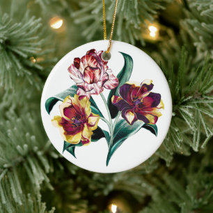 Baroque Tulip Floral Ceramic Tree Decoration