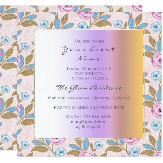 Baroque Versaille Marie Antoinette Floral Pastel Card