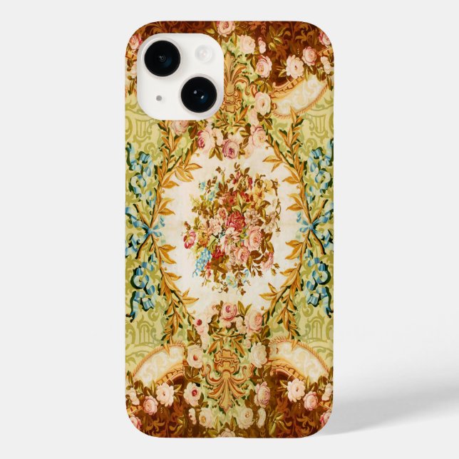 Baroque Victorian floral rose french tapestry Case-Mate iPhone Case (Back)