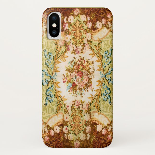 Baroque Victorian floral rose french tapestry Case-Mate iPhone Case (Back)