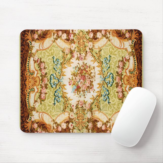 Baroque Victorian floral rose french tapestry Mouse Pad (With Mouse)