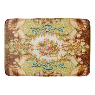 Baroque Victorian floral rose tapestry Bath Mat