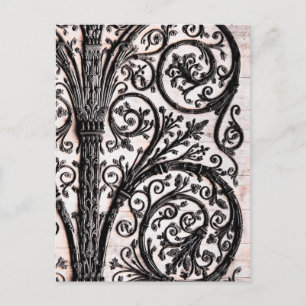 Baroque Vintage Architectural Decorative Ironwork Postcard