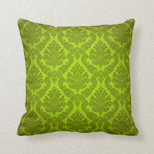 Baroque Vintage Damask   citron Cushion
