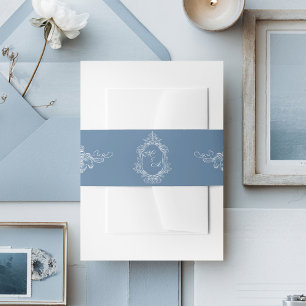 Baroque Vintage Damask Wedding  Invitation Belly Band