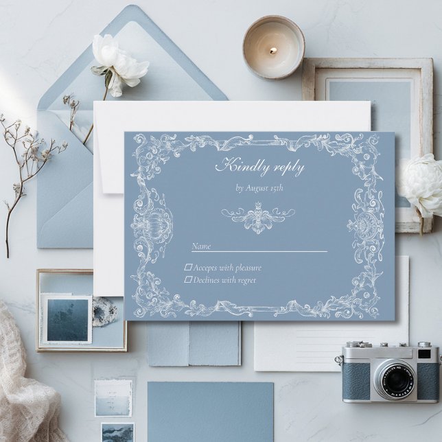Baroque Vintage Damask Wedding Response Card (Creator Uploaded)