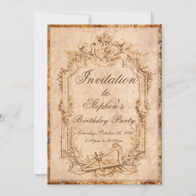 Baroque Vintage Invitation (Front)