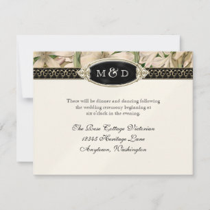 Baroque Vintage Lily Formal Wedding Reception Invitation