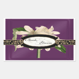 Baroque Vintage Lily Gold Formal Favour Box Sticke Rectangular Sticker