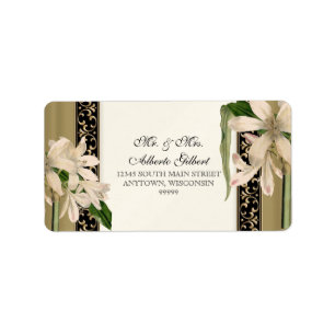 Baroque Vintage Lily Gold Formal Matching Address Label