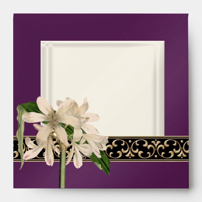 Baroque Vintage Lily Gold Formal Matching Envelope (Front)