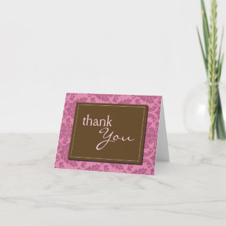Baroque Vintage Pink Thank You Card