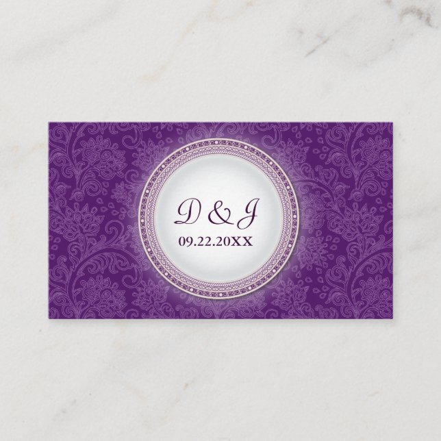 Baroque Violet Plaque Special Occasion Placecard (Front)