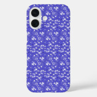 Baroque wallpaper - blue Flower Pattern
