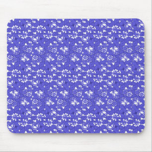 Baroque wallpaper - blue Flower Pattern Mouse Pad