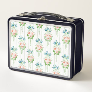Baroque Wallpaper Flower bouquet Metal Lunch Box