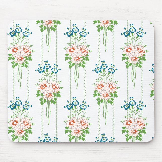 Baroque Wallpaper Flower bouquet... Mouse Pad (Front)