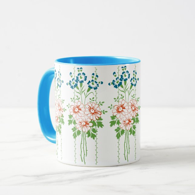 Baroque Wallpaper Flower bouquet Mug (Front Left)