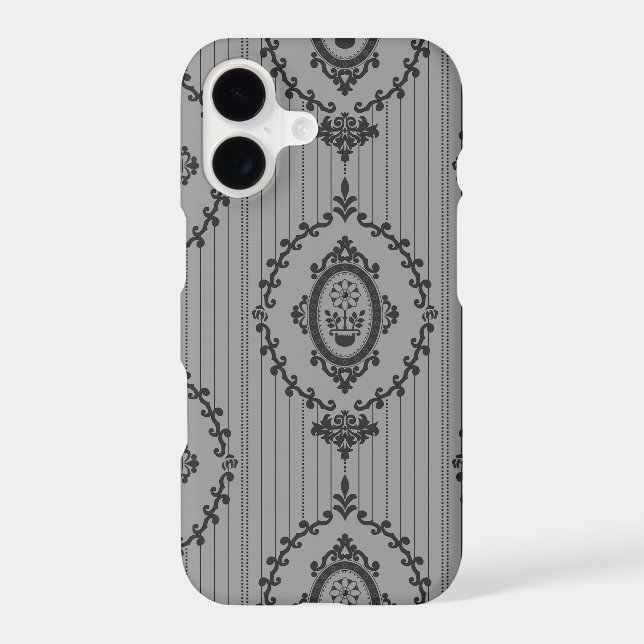 Baroque Wallpaper Grey (Back)