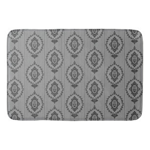 Baroque Wallpaper Grey Bath Mat