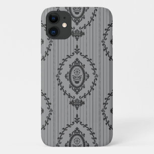 Baroque Wallpaper Grey Case-Mate iPhone Case