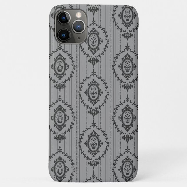 Baroque Wallpaper Grey Case-Mate iPhone Case (Back)