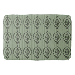 Baroque Wallpaper in Green Bath Mat