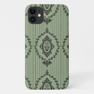 Baroque Wallpaper in Green Case-Mate iPhone Case