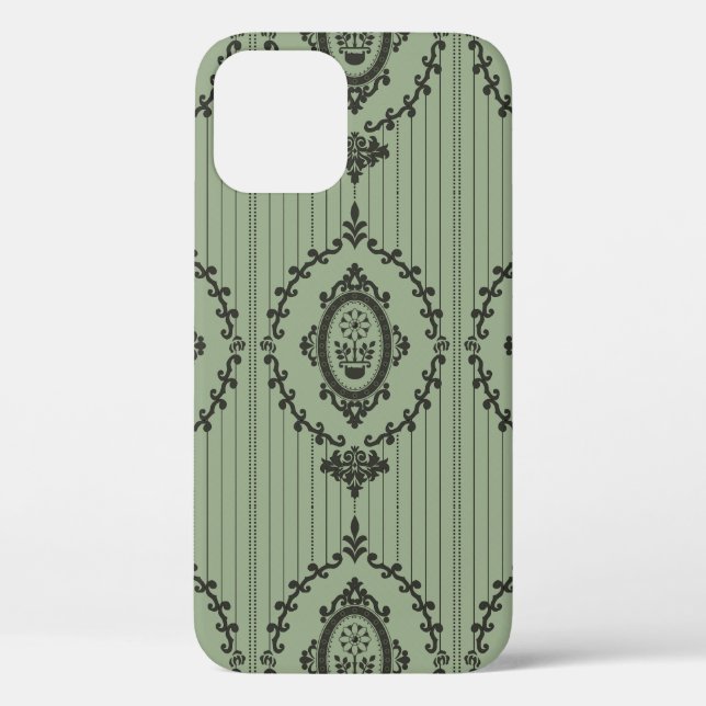 Baroque Wallpaper in Green Case-Mate Samsung Galax iPhone Case (Back)