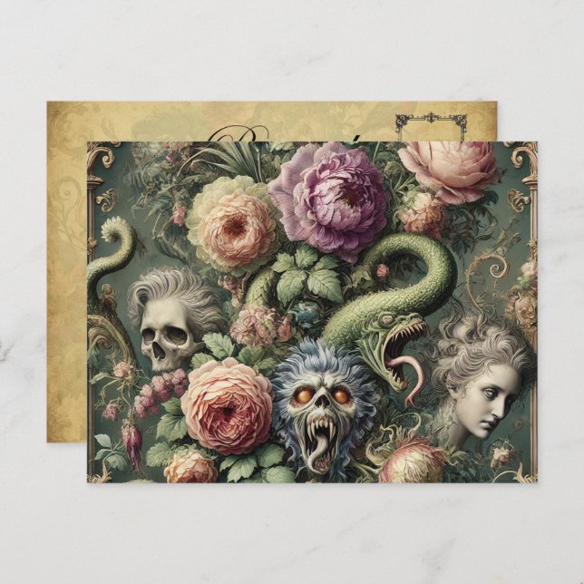 Baroquing Boundaries – Gothic Victorian Holiday Postcard (Front/Back)
