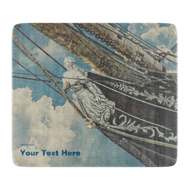 Barque Elissa Figurhead Cutting Board (Front)